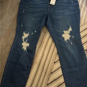 Judy Blue 18W NWT Distressed Boyfriend fit Jeans in Dark Blue